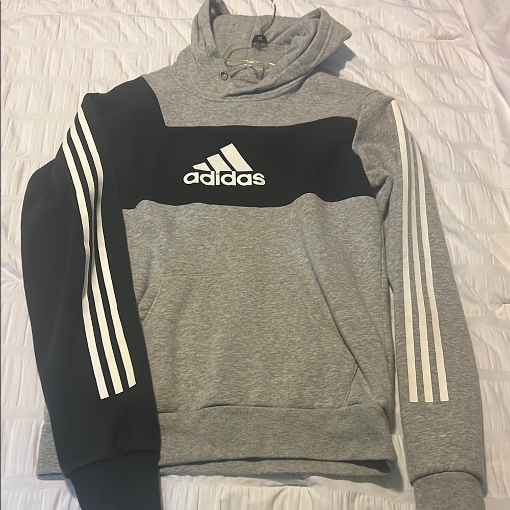 Adidas Gray and Black Hoodie